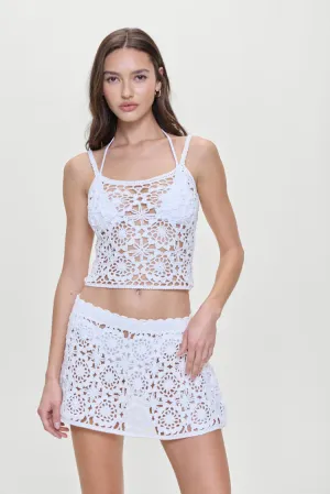 Seaside Crochet Mini Skirt