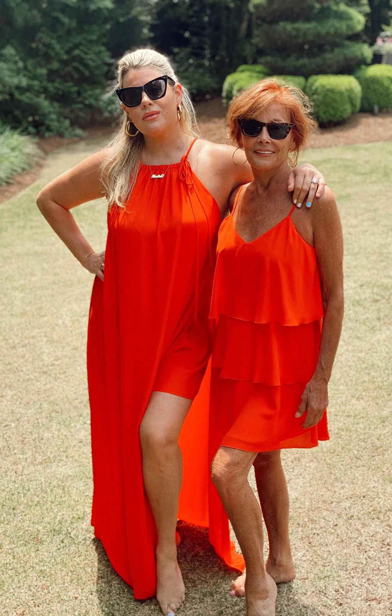 Suarez Ruffle Dress ~ Tequila Sunrise