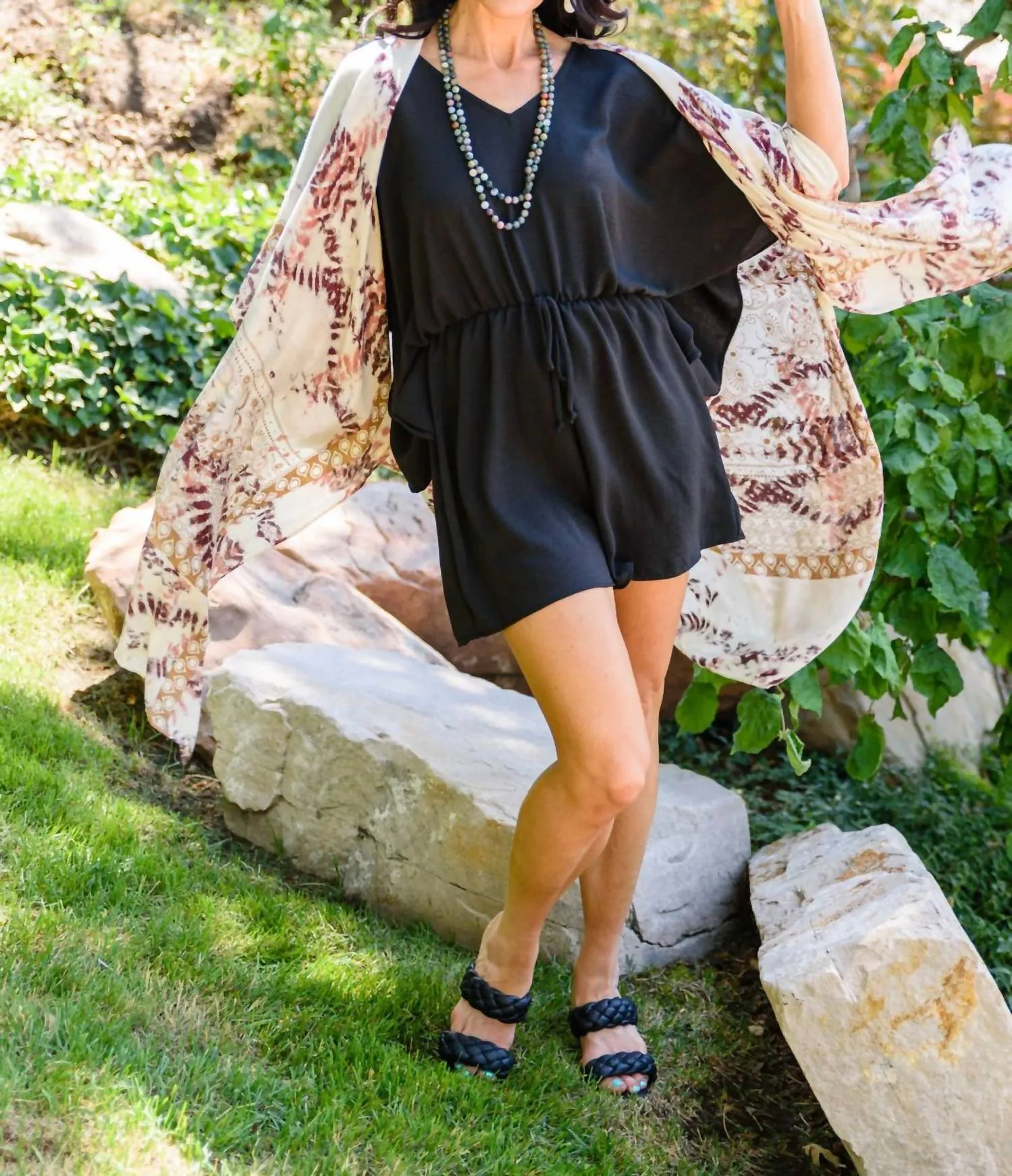 Sunset Boulevard Romper In Black