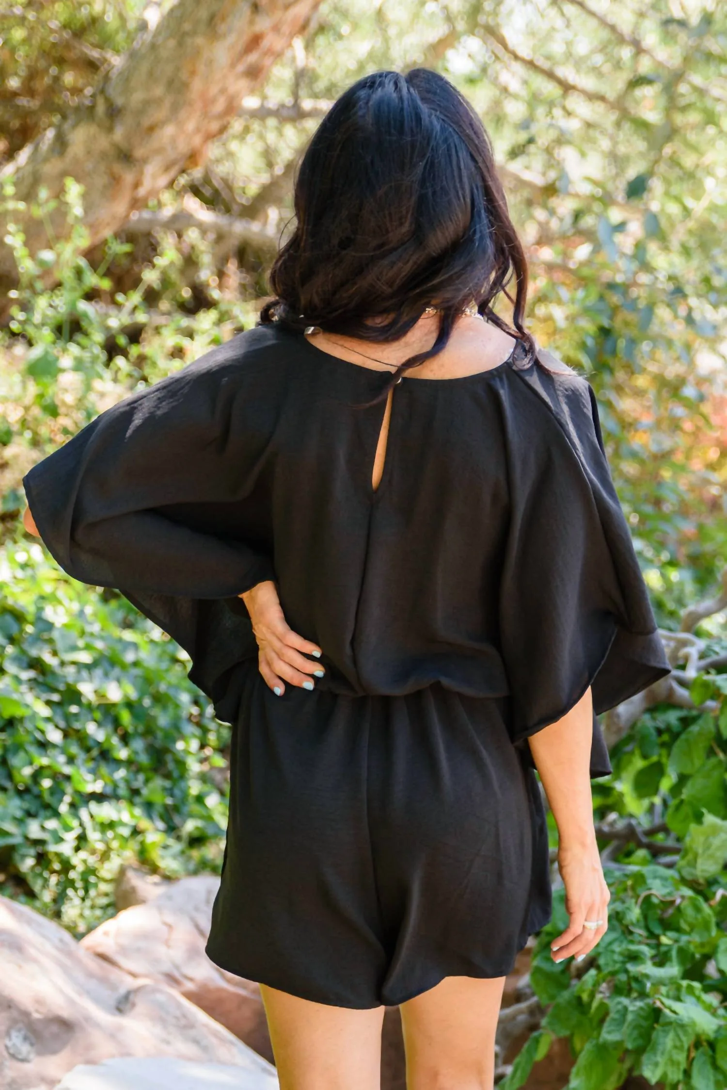 Sunset Boulevard Romper In Black