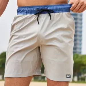 Surf World Elastic Solid Swim / Surf Shorts - Light Grey Blue