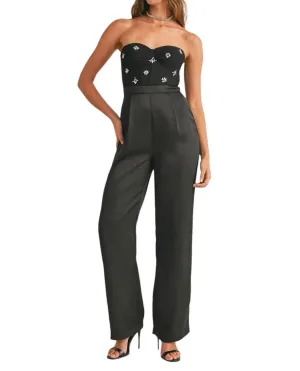 Sweetheart Neck Jumpsuit In Black