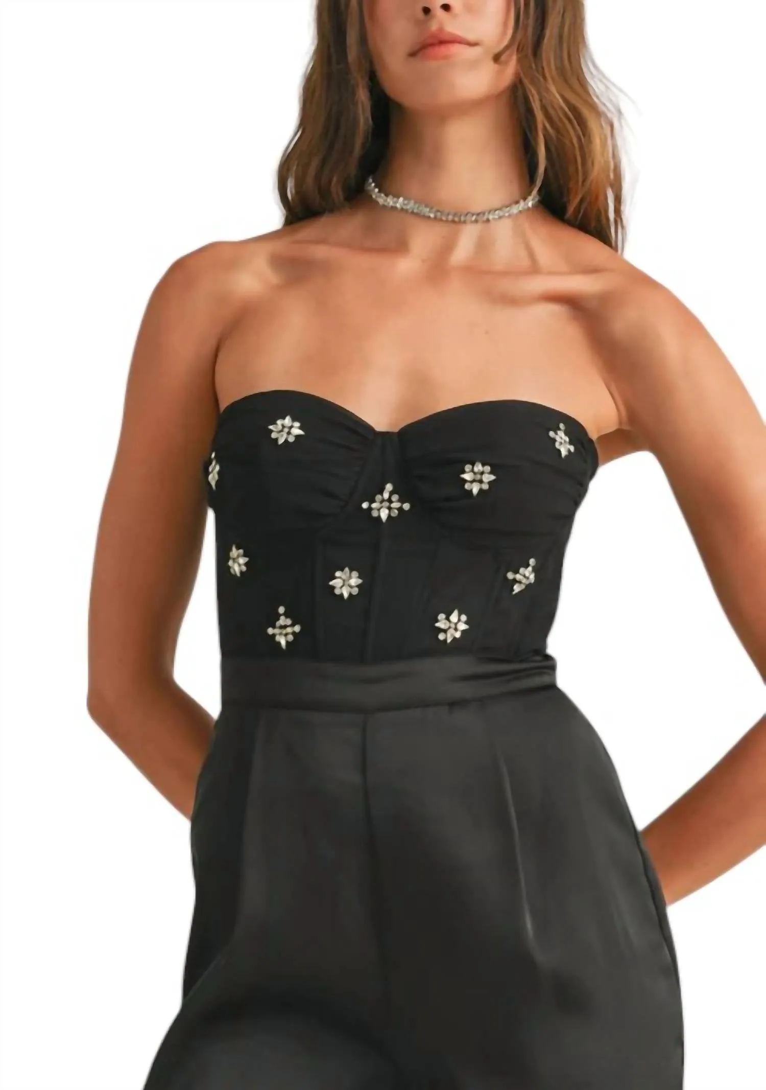 Sweetheart Neck Jumpsuit In Black