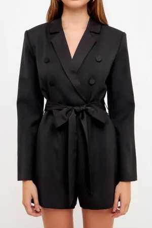 Taega Blazer Romper In Black