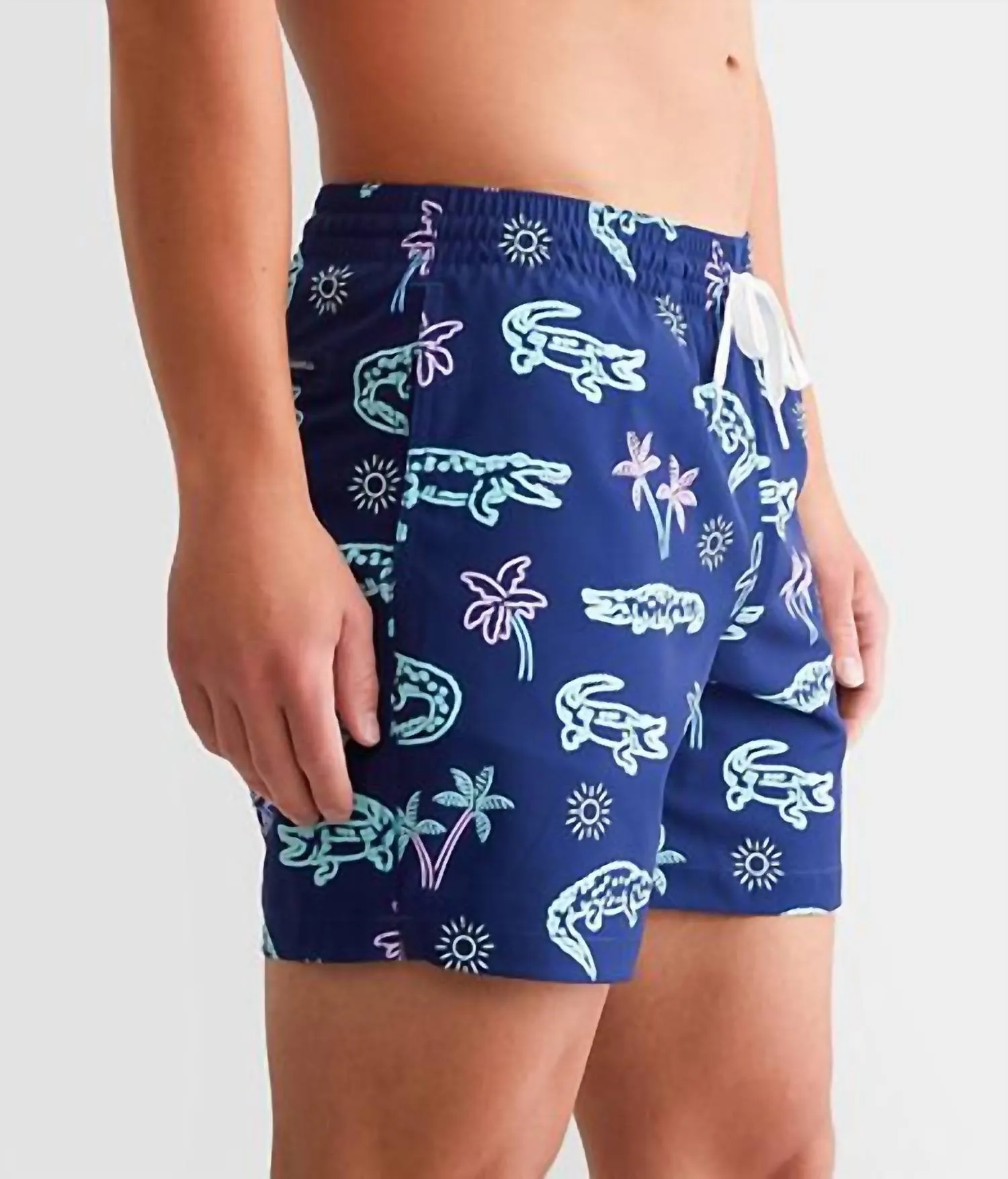 The Neon Glades 7" Swim Trunk In Navy