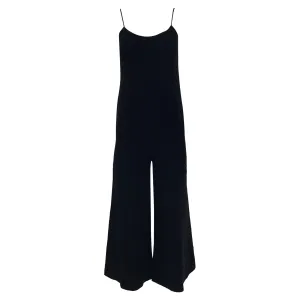 Theory Wide-Leg Sleeveless Jumpsuit in Black Viscose