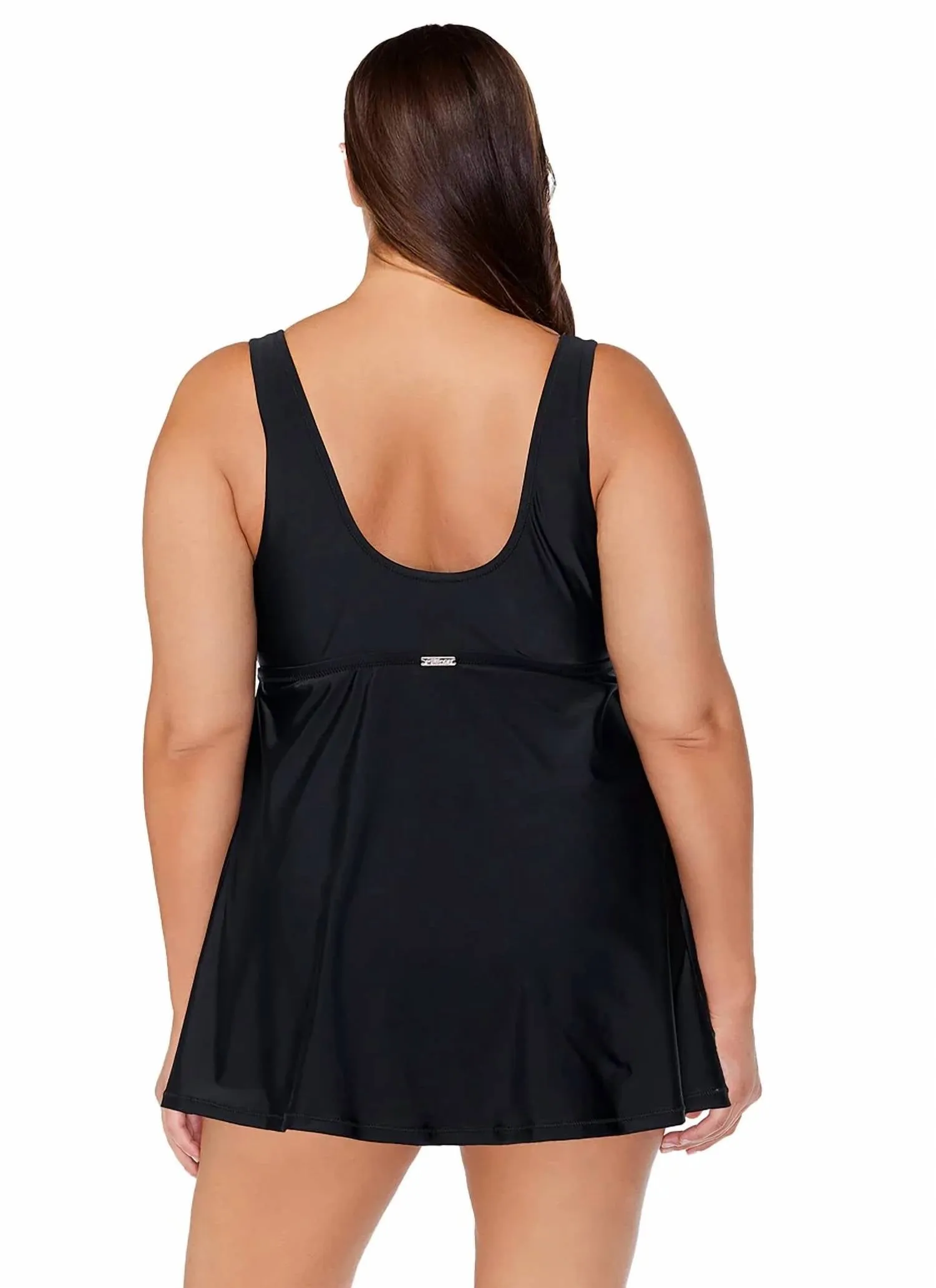 Tranquilo Solid Lucia Swim Dress In Black