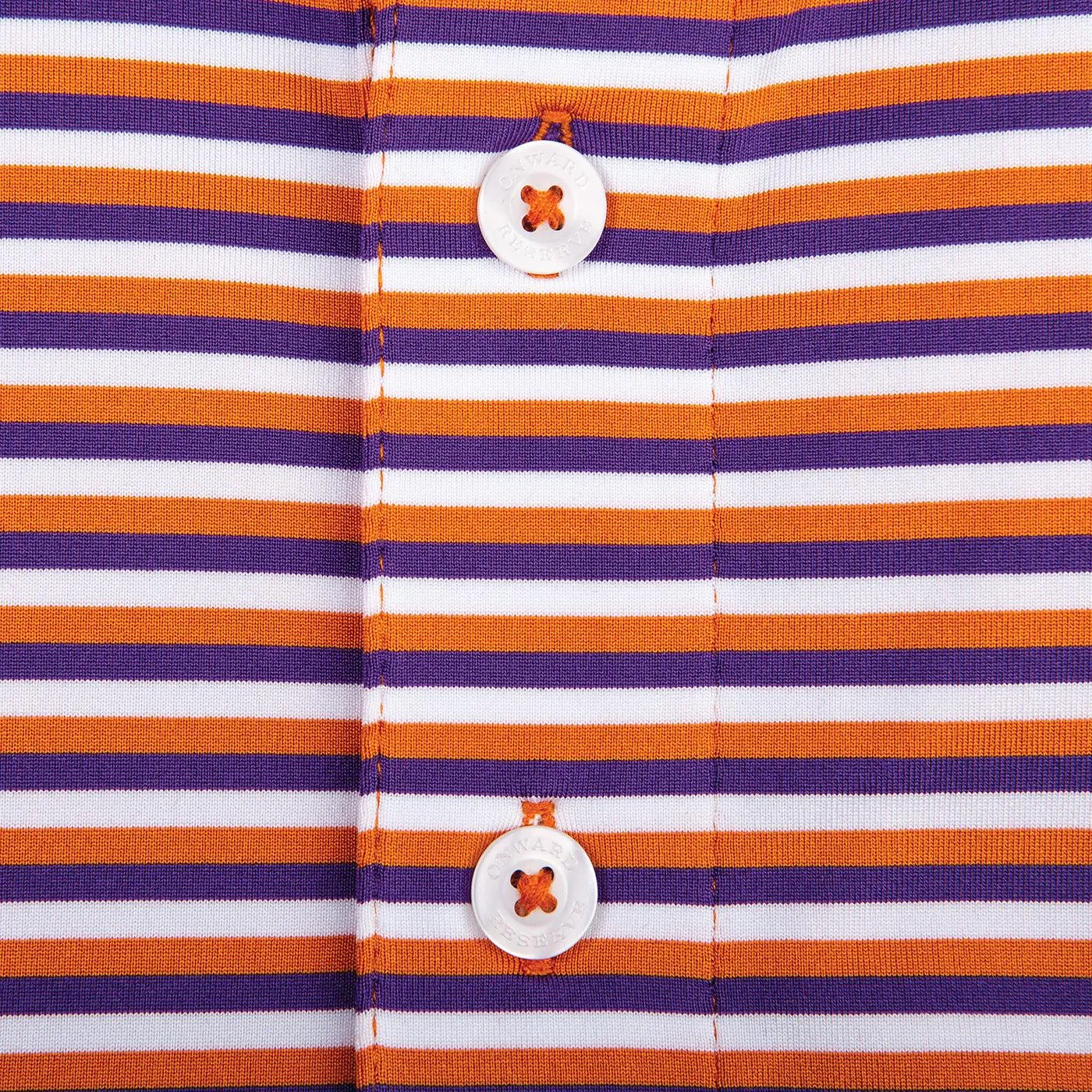 Triple Stripe Performance Polo - Orange/Purple