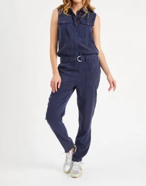 Utility Sleeveless Jumpsuit In Aviator Blue