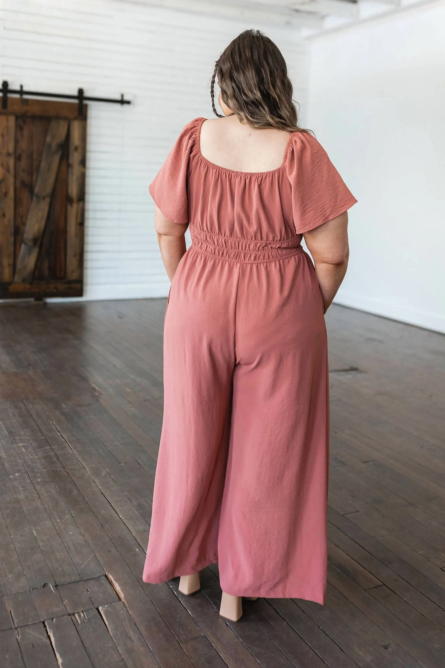 Wandering Valley Wide Leg Jumpsuit In Mauve
