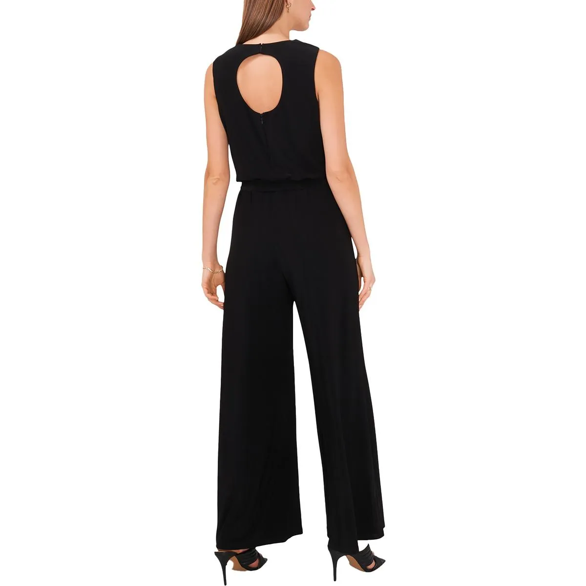 Womens Beaded Cut-Out Jumpsuit
