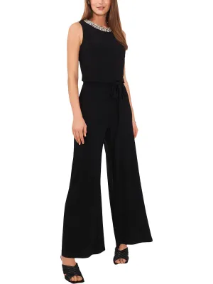 Womens Beaded Cut-Out Jumpsuit