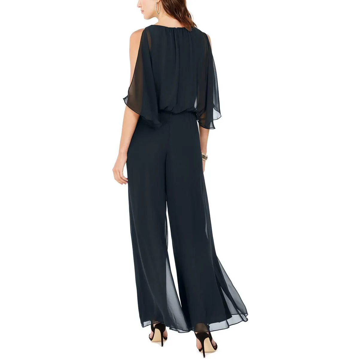 Womens Cut-Out Blouson Jumpsuit