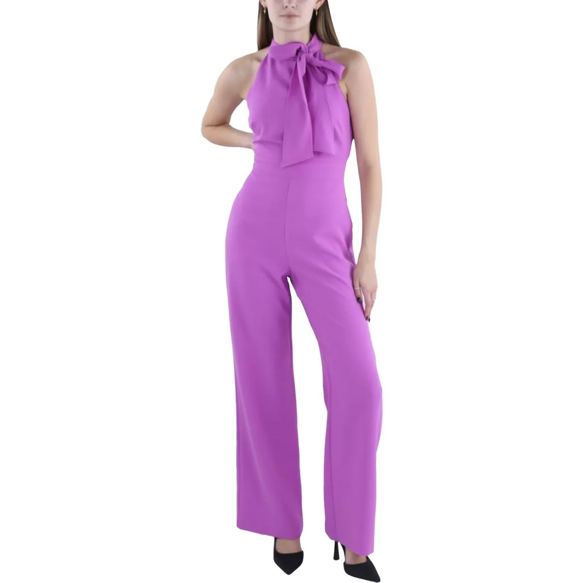 Womens Halter Wide Leg Jumpsuit