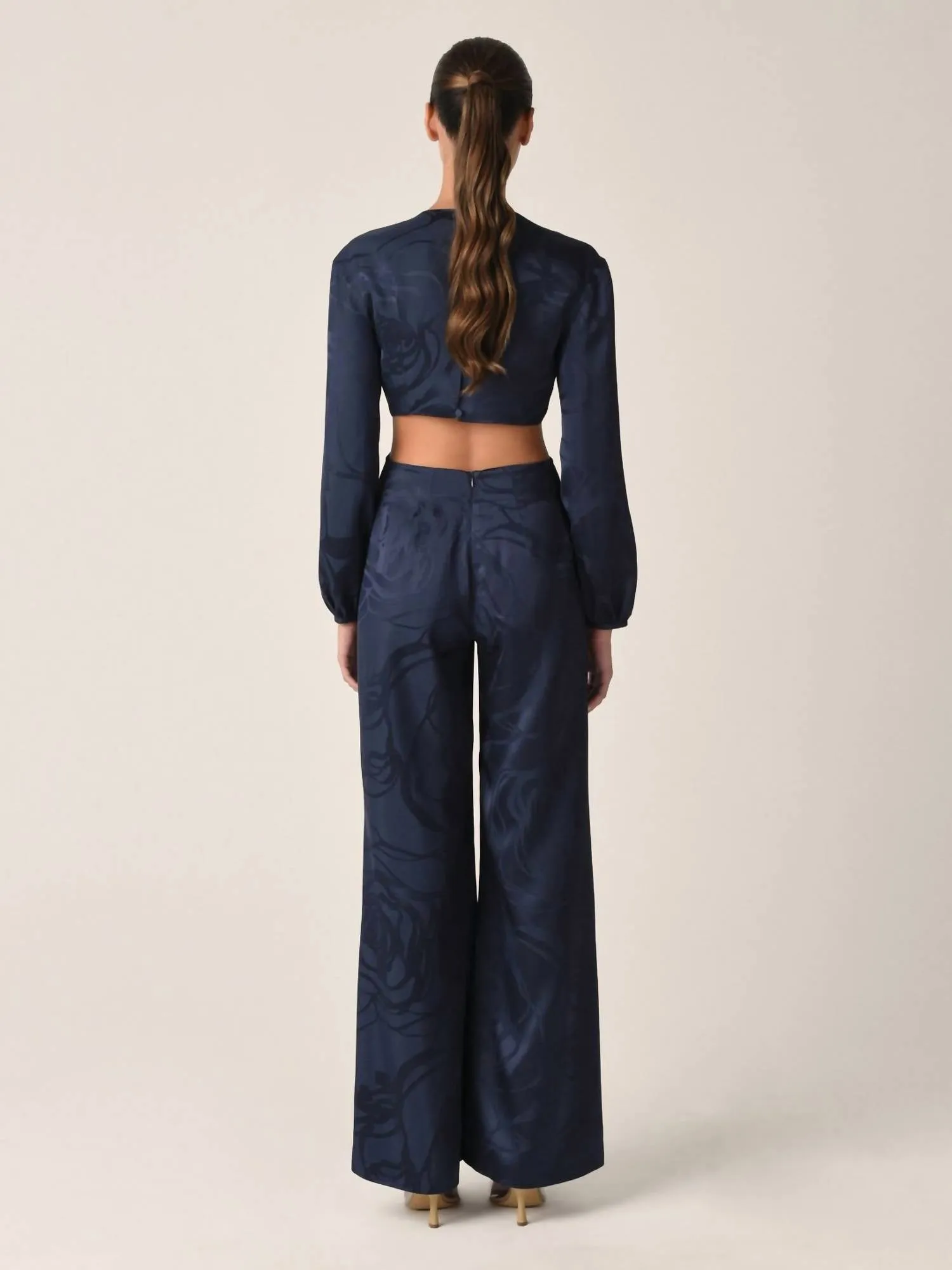 Women's Joely Jumpsuit In Navy Jacquard