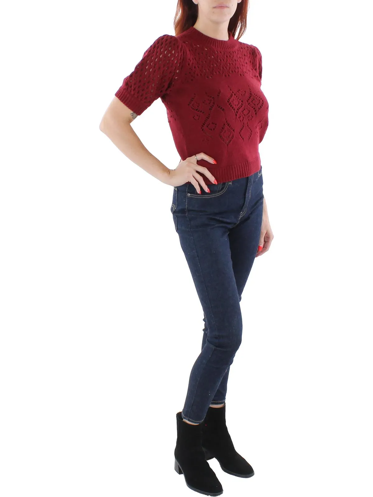 Womens Knit Dressy Pullover Top