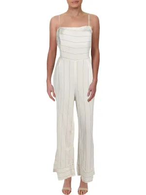 Womens Linen Striped Jumpsuit