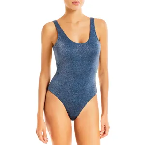 Womens Metallic Lined One-Piece Swimsuit