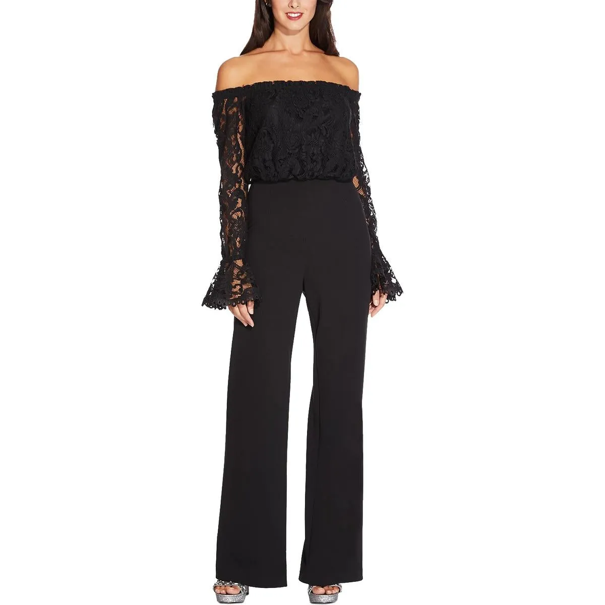 Womens Off The Shoulder Lace Jumpsuit