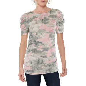 Womens Pleated Knit Pullover Top