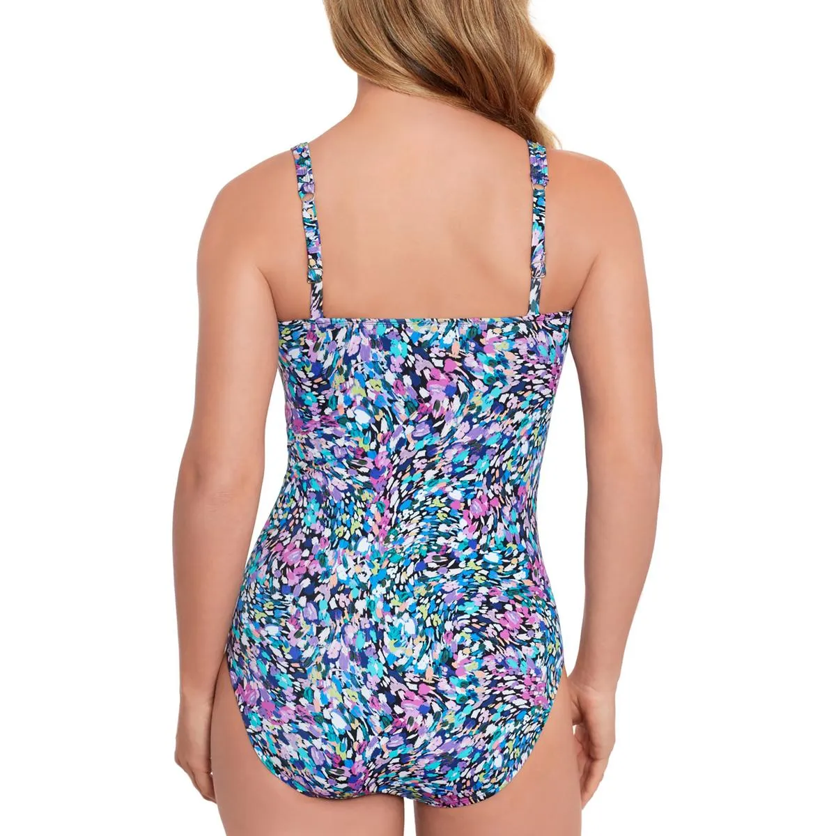 Womens Printed Tummy Control One-Piece Swimsuit