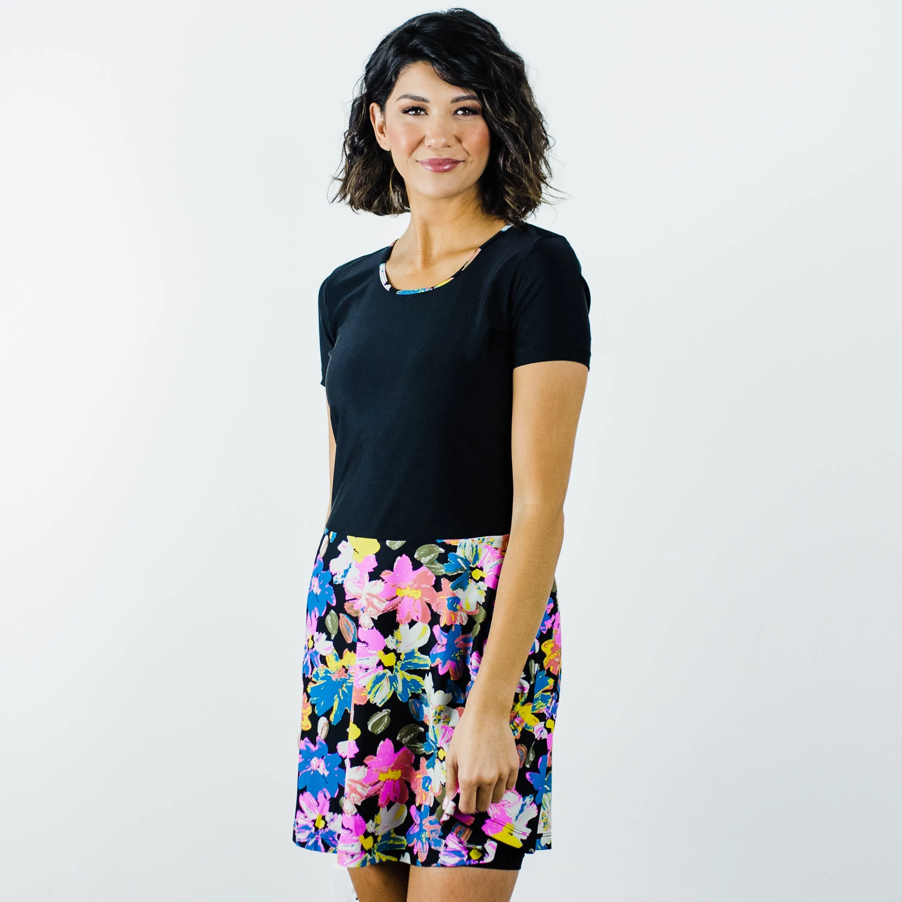 Women's Short Sleeve Vintage Swim Dress