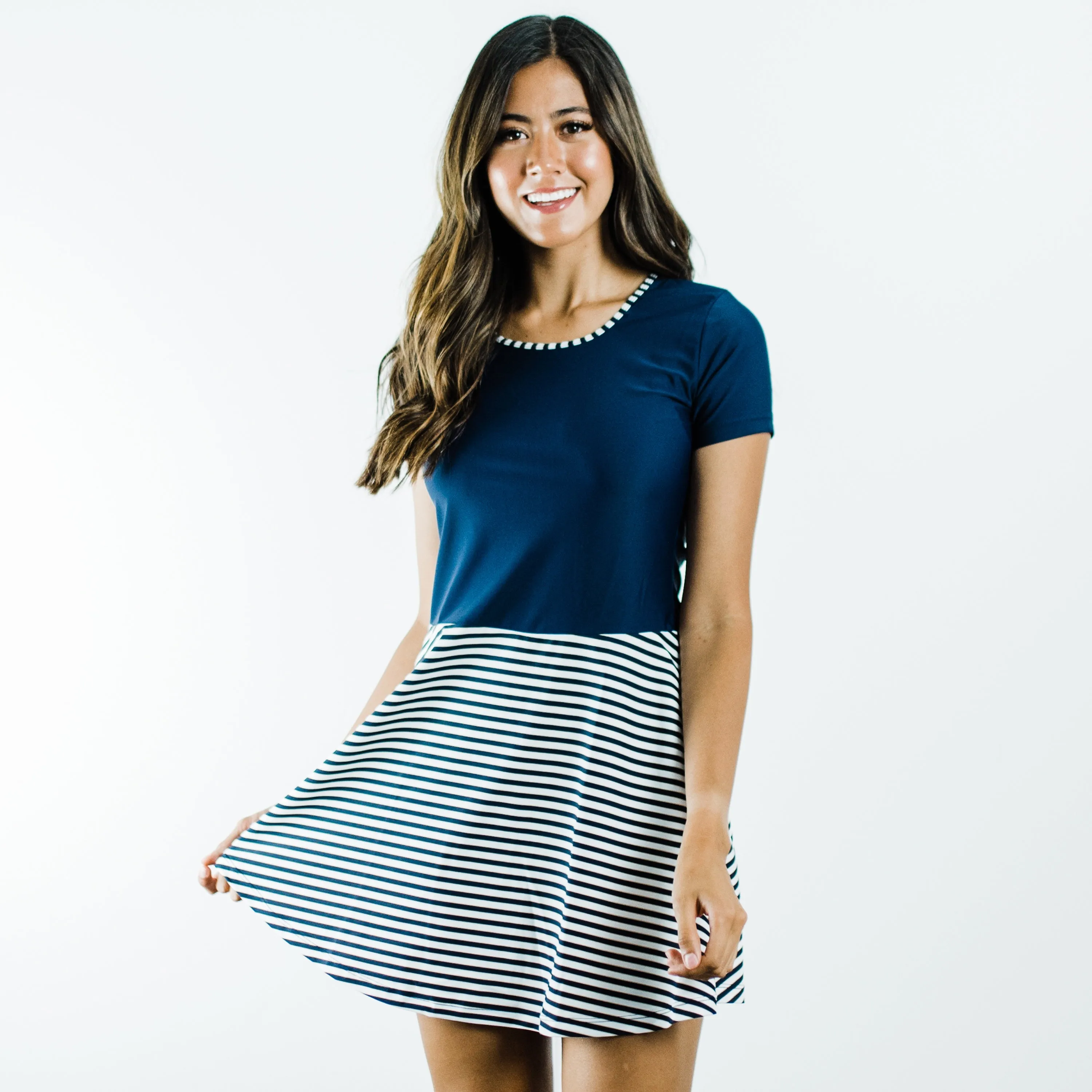Women's Short Sleeve Vintage Swim Dress