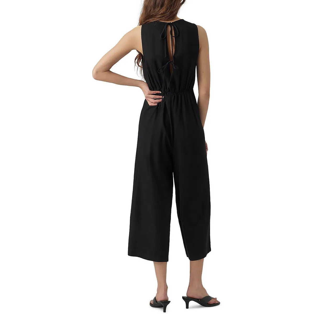 Womens Sleeveless Culotte Jumpsuit