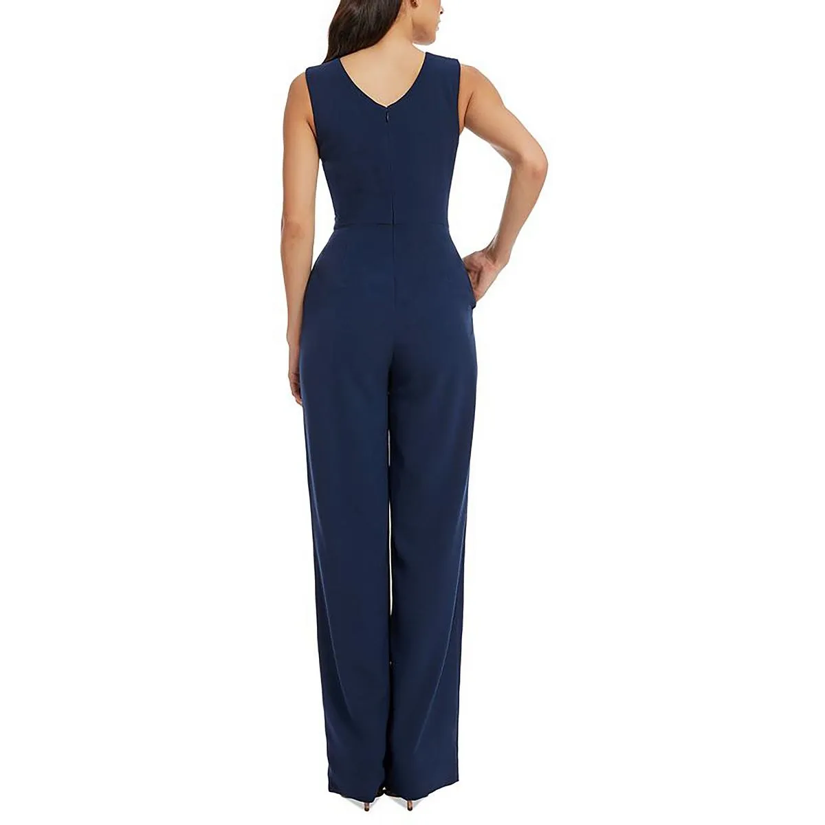 Womens Solid Wide Leg Jumpsuit