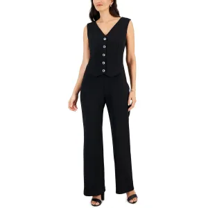 Womens Vest Front Sleeveless Jumpsuit