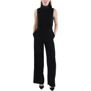 Womens Wide Leg Mock Neck Jumpsuit