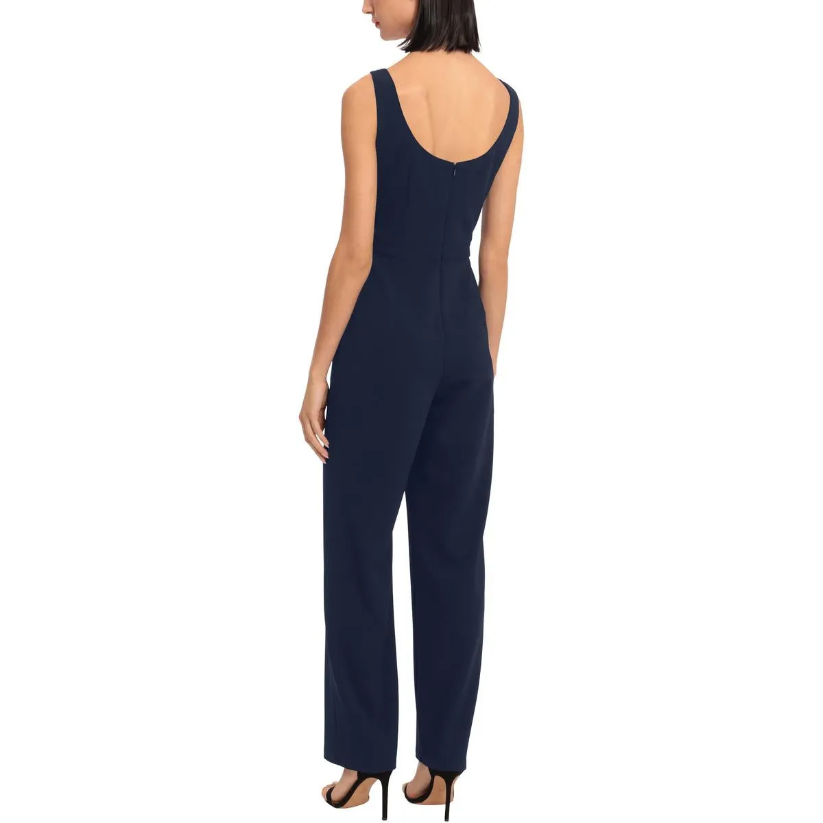 Womens Wishbone Neck Dressy Jumpsuit