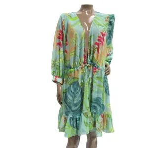X Revolve Tropicalia Short Kimono Swim Cover-Up In Island Blue